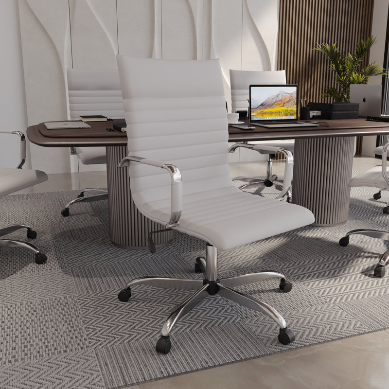 Fauteuil de conférence ergonomique Sorrells, Blanc