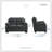 Firdavs Modern & Contemporary Textured Fabric 2-Piece Living Room Set with Solid Wood Frame & Black Faux Wood Legs-1554621139