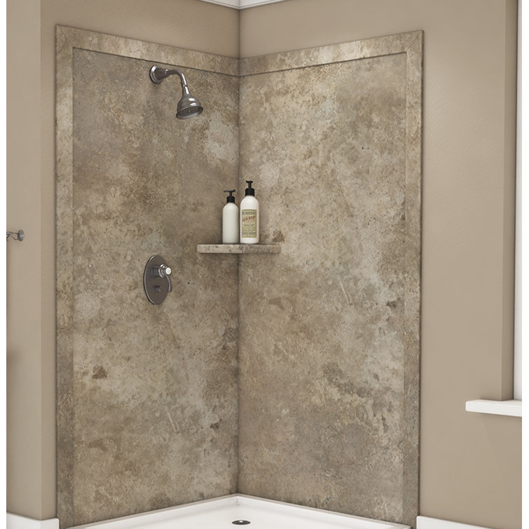 FlexStone Splendour 40"W x 40"D x 80"H Corner Shower Surround