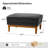 Erauso 33.5"W Mid-Century Modern Genuine Leather Ottoman with Solid Wood Legs-646111782