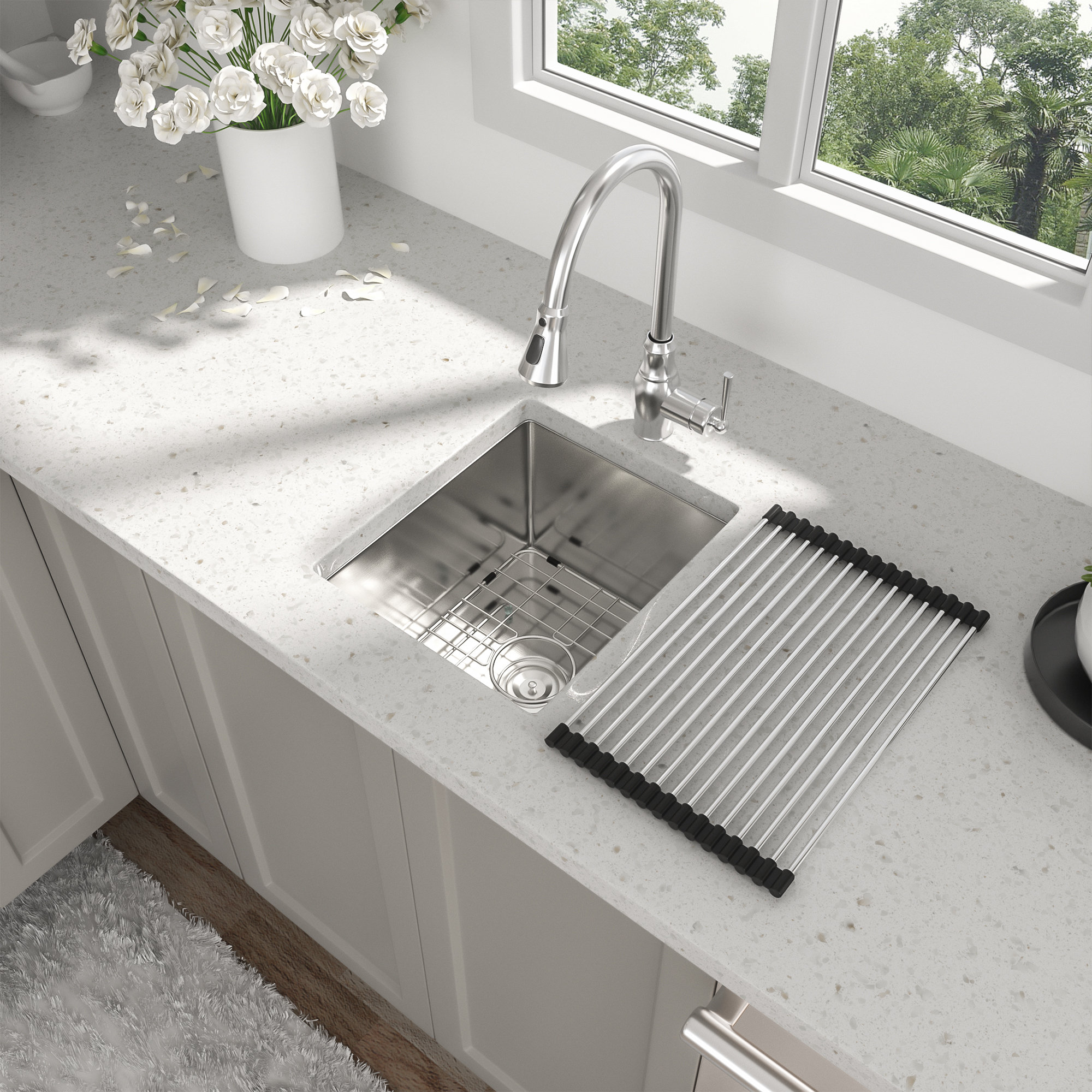 Beslend 32'' L Undermount Single Bowl Stainless Steel Kitchen Sink