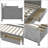 Storage Twin Size Daybed with 2 Large Drawers & X-Shaped Solid Wood Frame - Modern Rustic Style - Gray-1669309948