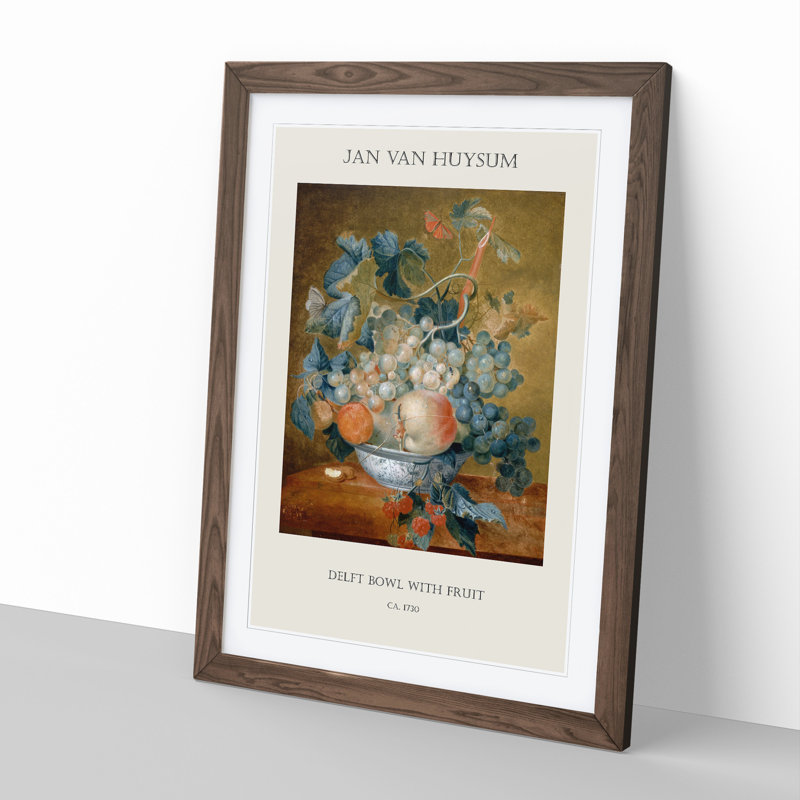 Still Life With Flowers And Fruit Vol.3 by Jan Van Huysum - Single Picture Frame Print, Walnut Framed