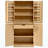 Farmhouse Curved Storage Pantry Cabinet 72" Tall - 8 Door Shelves & Hidden Drawer For Kitchen Bathroom-1662357355