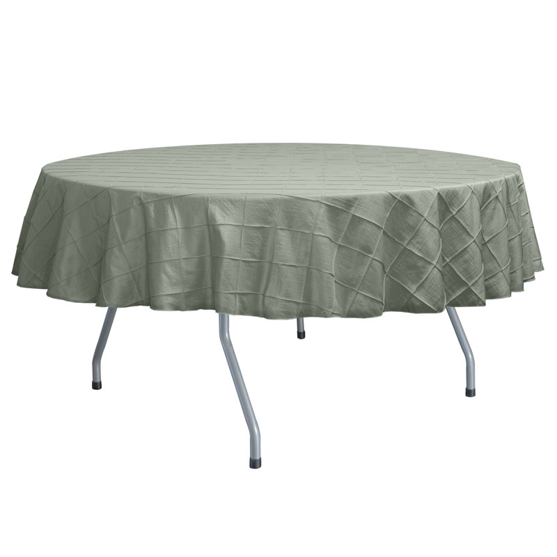 Ultimate Textile - Embroidered Pintuck Taffeta Tablecloth, 72" Round, 5