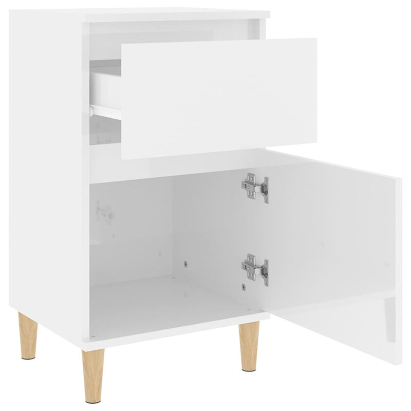 Giesen 40cm W Solid + Manufactured Wood Bedside Table, Set of 2, Brown