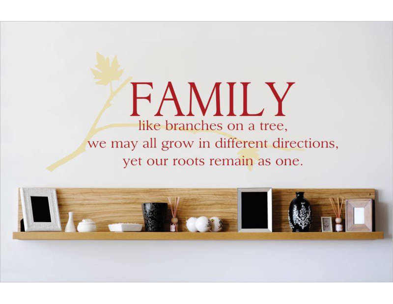 Décalcomanie murale « family like branches on a tree », Rouge, H 8 po x l 20 po x P 0,16 po