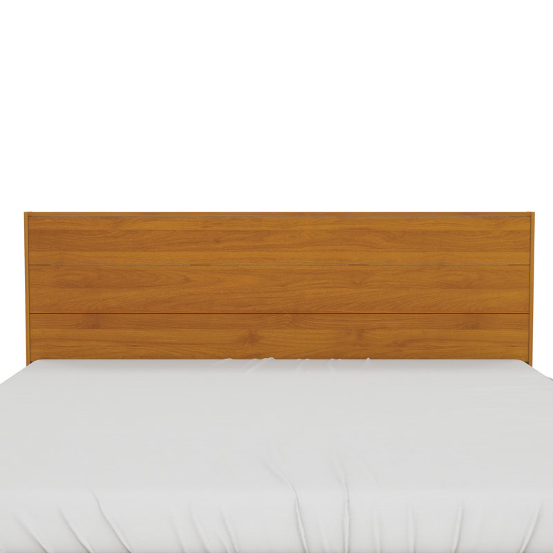 Allyannah Levison Platform Bed With Headboard, King, Amber Walnut