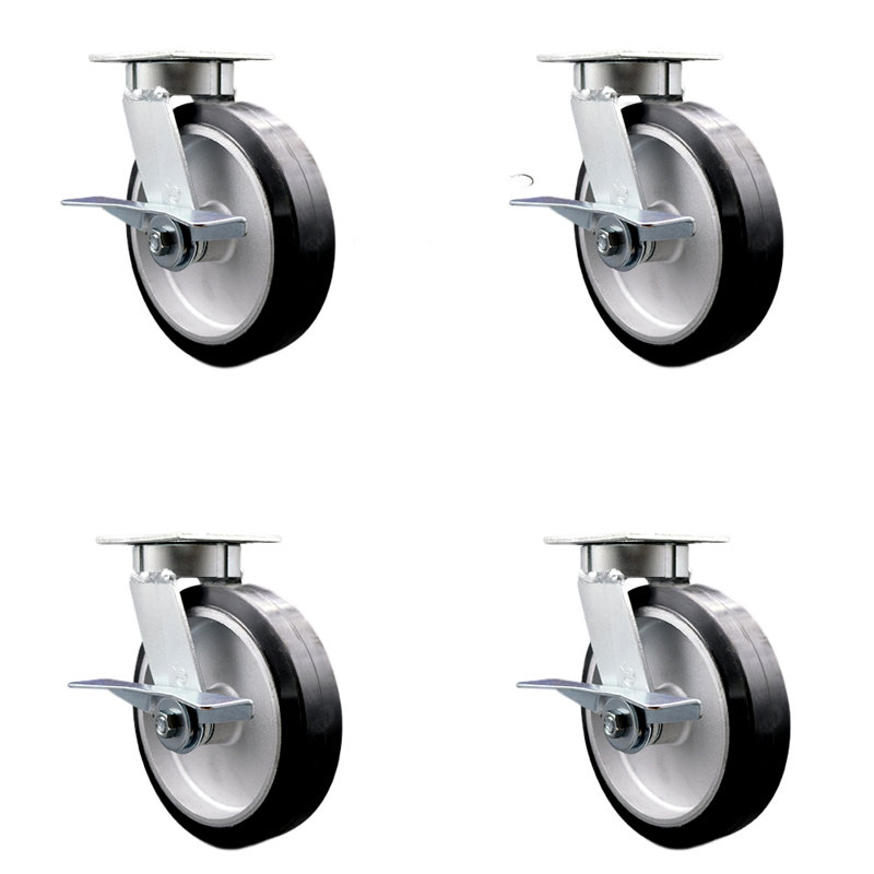Kingpinless Rubber on Aluminum Caster