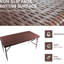 Table pliable de 4 pieds pour le jardin et l'extérieur, portable avec prise fixe, brun et teint lisse - plateau nettoyable imperméable et nettoyable-117595995