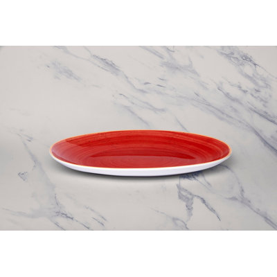 Assiette coupée en porcelaine de qualité supérieure Twister-Red