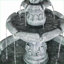Fontaine élégante pour jardin H 48 "Fountains | Gris ardoise | Béton / ciment