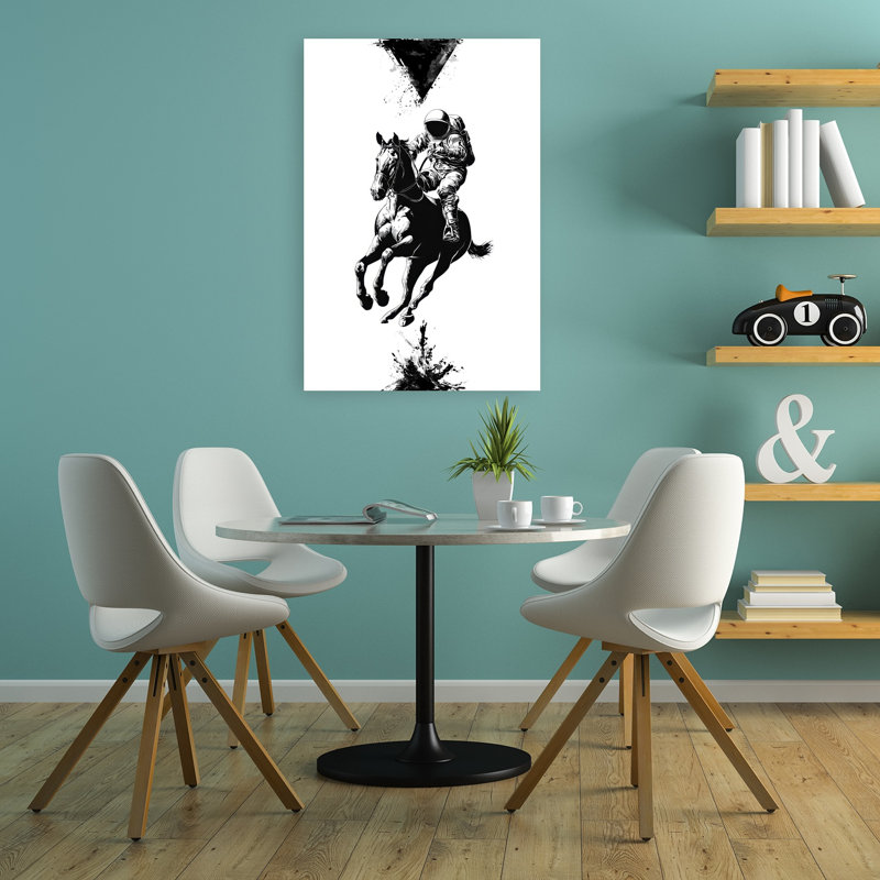 Art mural cheval cosmique abstrait moderne