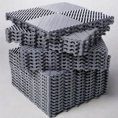 25pcs Interlocking NonSlip Garage Floor Mats 156x156