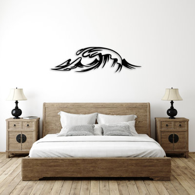 Waves Metal Wall Art - Ocean Wave Wall Art - Coastal Nature Silhouette Design Sculpture - Modern Beach Style Wall Hanging - Industrial Metal Art - Seaside Home Decor - Bold Statement Art Piece