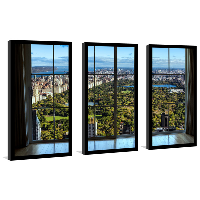 New York Central Park Framed Canvas Print Set