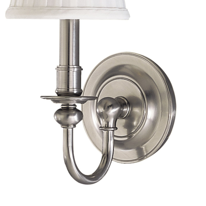 Newport 1 - Light Armed Sconce, Satin Nickel
