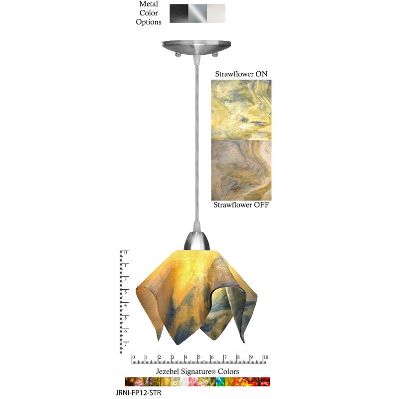 Luminaire suspendu Amergin, Petit, Nickel, Fleur de paille