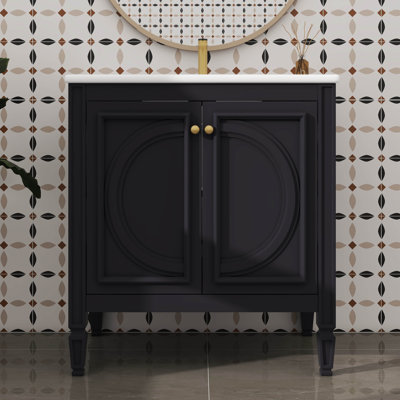 Meuble-lavabo simple 30 po avec lavabo - comprend deux portes et une tablette intégrée