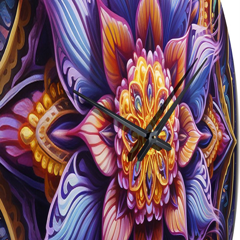 Horloge murale antique en métal Mandala II, Grand
