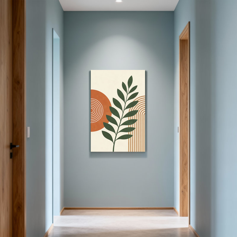 Abstract Abstract Plant Pattern With Geometric Shapes