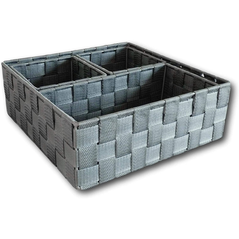 Ensemble de 4 paniers en tissu, Gris