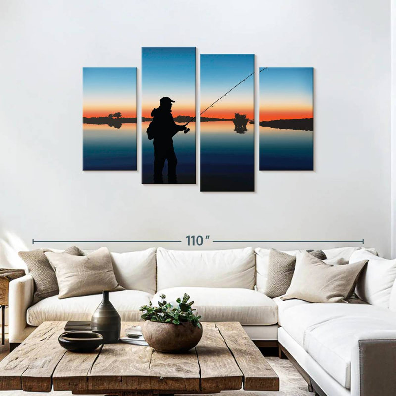 Senne Fishing At Twilight, 48"H x 75"W