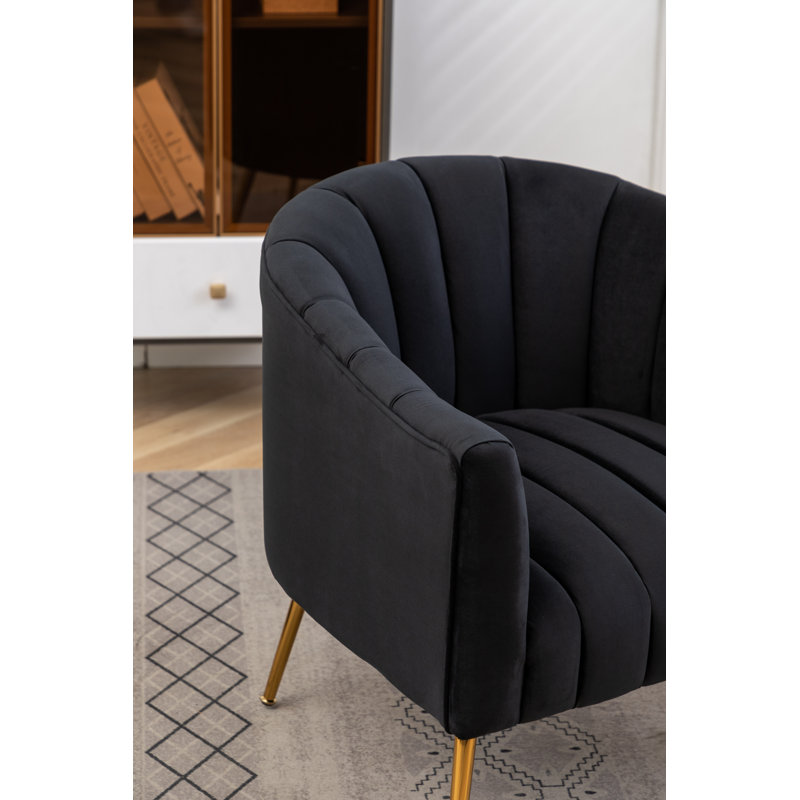 Velvet Armchair, Black