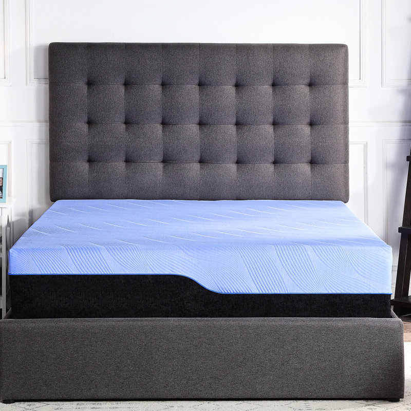 Matelas double à 6 couches - Mousse et ressorts Housse bleue respirante pour un bon repos