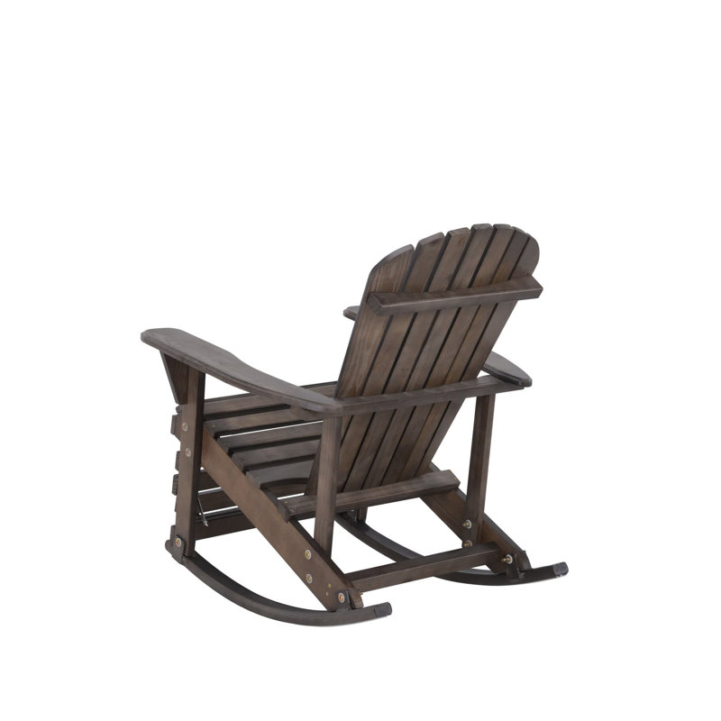 Chaise Adirondack en bois massif Tulare, Brun foncé