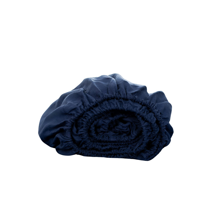 Navy Blue Linen King Fitted sheet