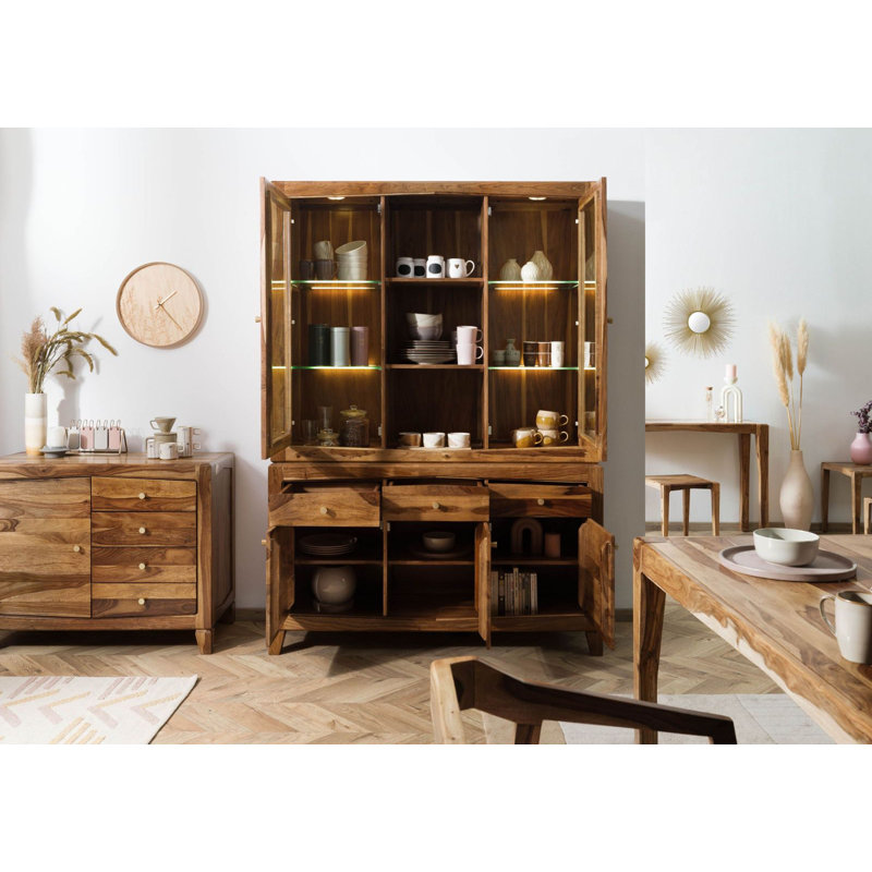 Ancona Display Cabinet, Brown Lacquered