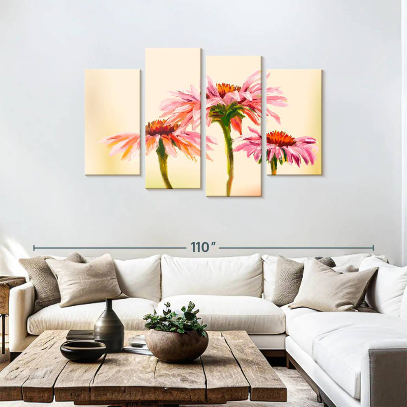 Harnek Intricate Echinacea Flowers, 48"H x 75"W