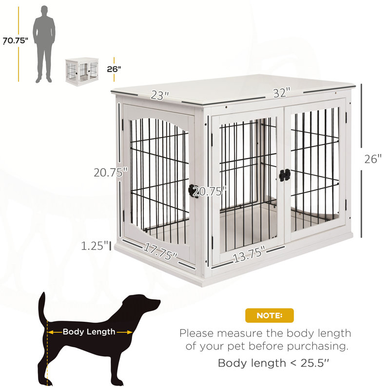 Versatile Dog Crate End Table with Stylish Design for Pet Comfort, White