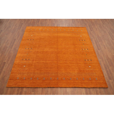 Soft Warm Toned Gabbeh Style Rug 8x8 with Decorative Details