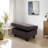 Dark Brown Fabric 3-Piece Sectional Sofa Set with Storage Ottoman-90726395-90726398