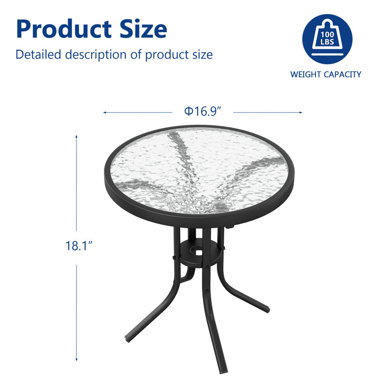 Table d'appoint ronde en verre 