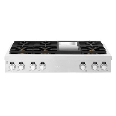 48-Inch Gas Pro Rangetop 6 Burners And Griddle
