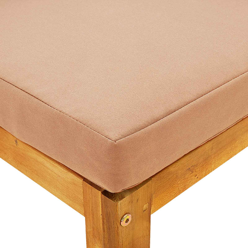 Canapé d'angle modulaire avec coussins 100 % polyester, en acacia massif, Canapé d’angle, Beige