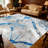 1PC Blue and Grey Marble Veined area rugs for Living Room, Soft and Comfortable, Suitable for all seasons, easy-to-maintain, machine washable Indoor floor mat, Under Table Farmhouse suitable for dining table, kitchen, bedroom, entryway, home office,-804161379