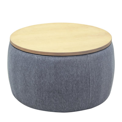 Dark Grey Storage - 2 In 1, Serves As End Table And Seat. Handmade. Linen Upholstery.  Holds Up To 250lbs. Easy Use 1 Grey. Functions . Covered.250lbs Weight.