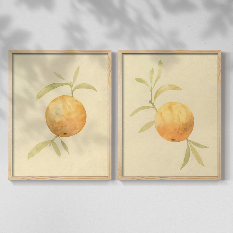 «Dappled Oranges III», reproduction encadrée de qualité supérieure - prête à être accrochée - aucun clou requis - aucun clou requis