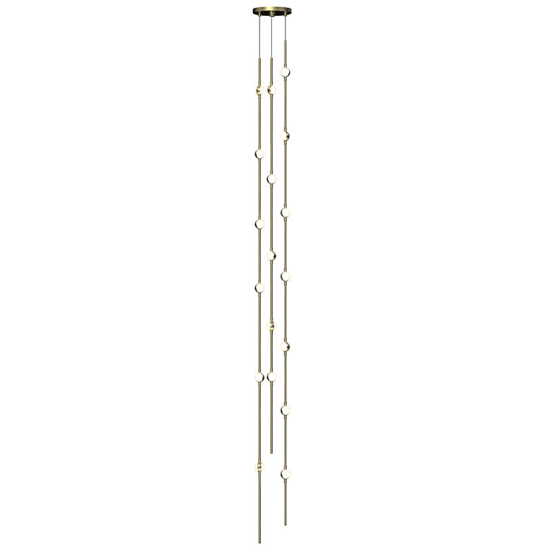 Andromeda Satin Nickel & Crystal LED Tall Pendant Light