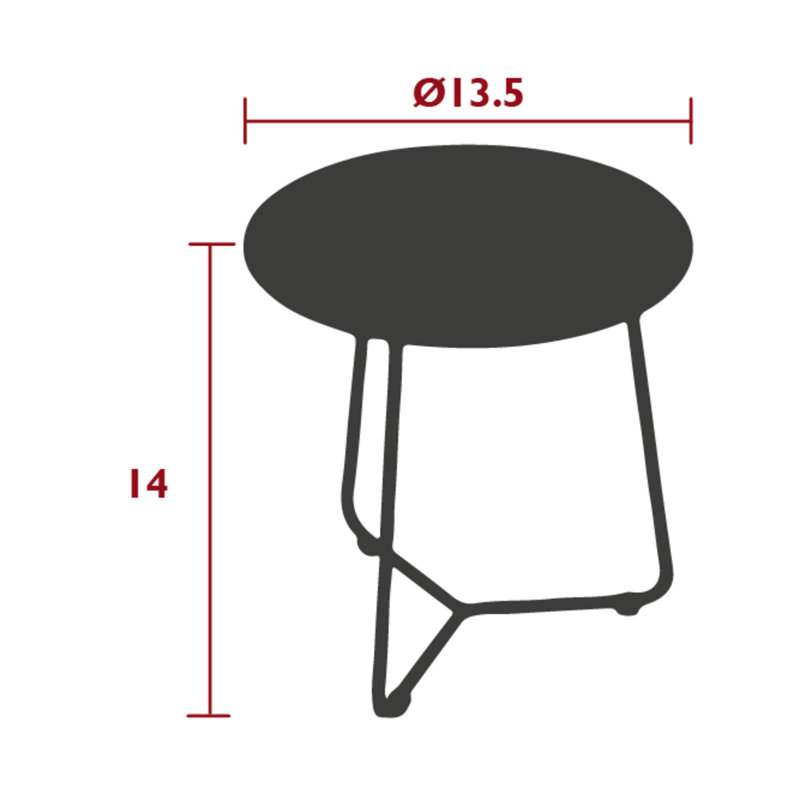 Cocotte Round Outdoor Side Table , in. W in. D, 14" H x 13.5" L x 13.5" W, Anthracite