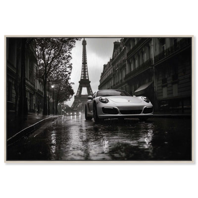 Driving in the Rain Paris Canvas Elegant Photography by Art Remedy
