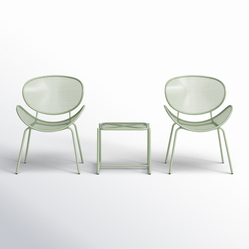 Ensemble de conversation 3 pièces Aynslie, Vert mat