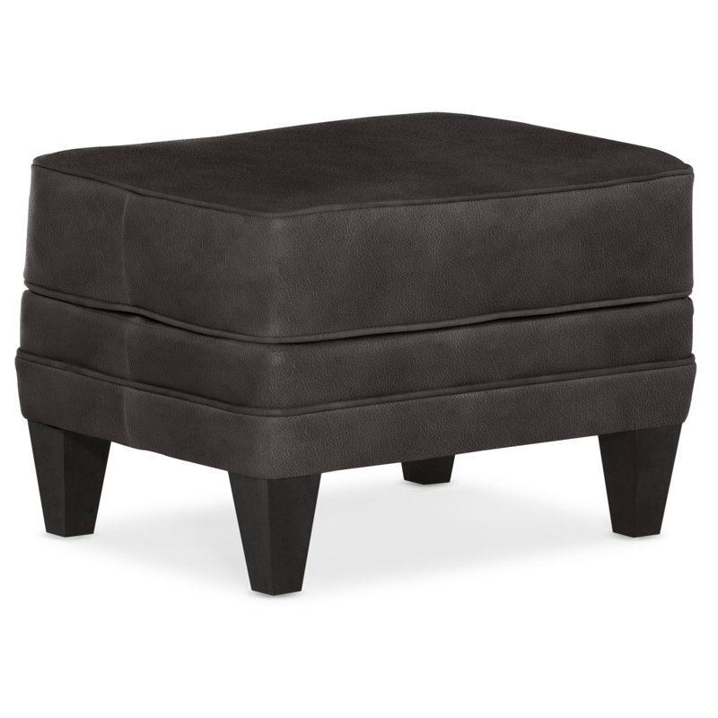 Willow Ottoman, Plantation, Outsider Raven Genuine Leather