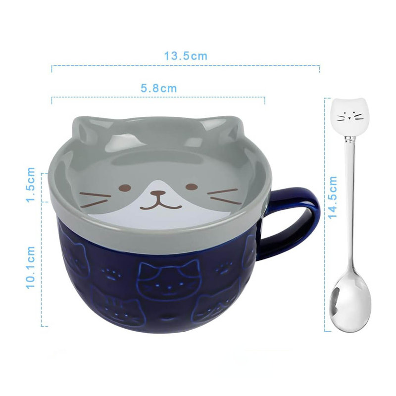Ceramic Coffee Mug, Blue/Gray