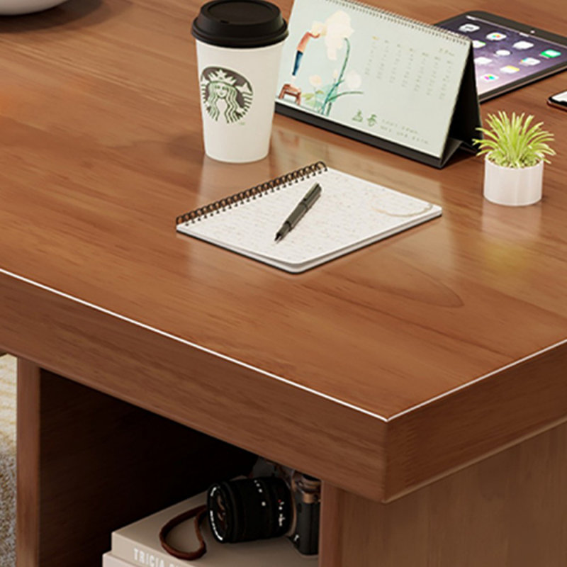Bureaux rectangulaires en bois massif noyer, H 29,53 po x l 78,74 po x P 31,5 po, Retour à droite