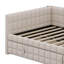 Lit de jour rembourré en L pleine grandeur avec lit gigogne escamotable double et ports USB-112956433